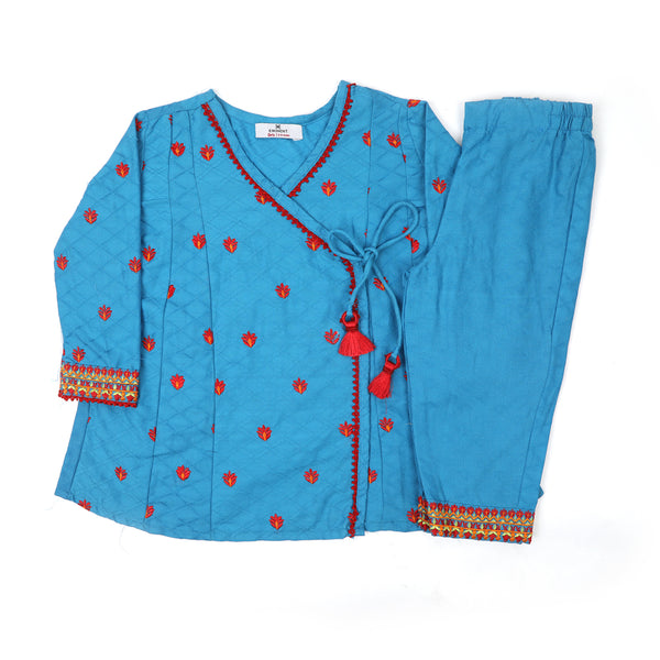 Eminent Girls Embroidered Shalwar Suit - Ocean Blue