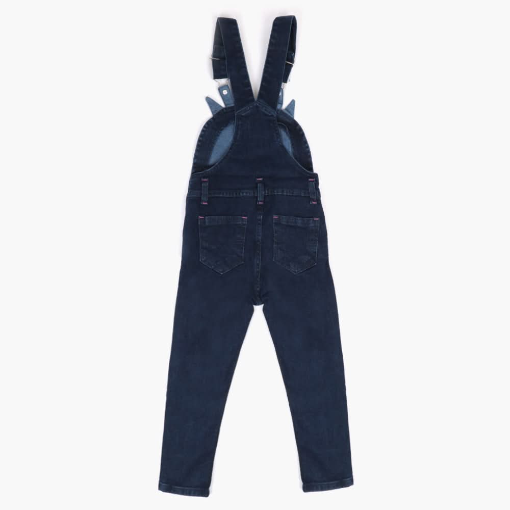 Girls Embroidered Dangri - Blue, Girls Suits, Chase Value, Chase Value