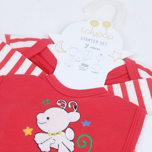 Newborn Print Starter Lining Pack of 7 - Red