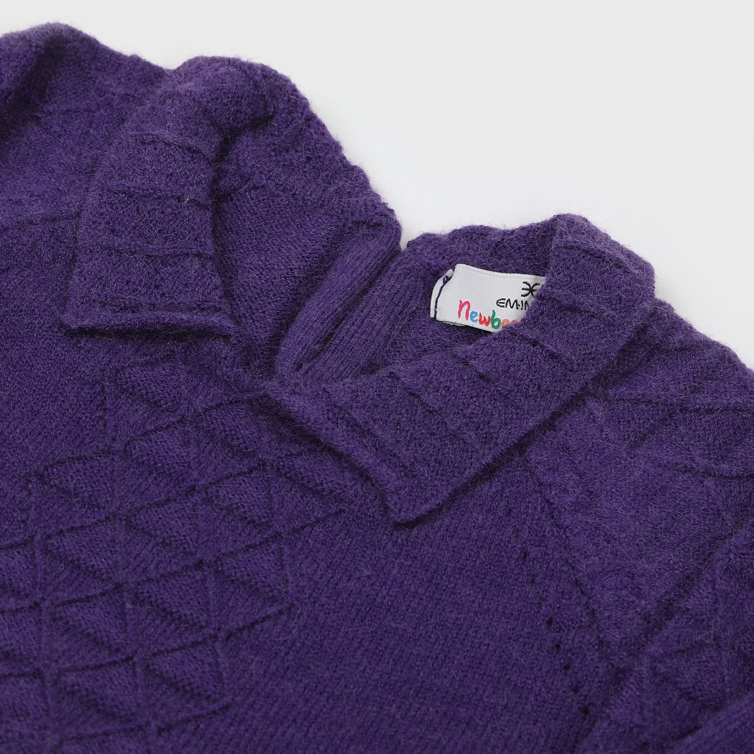 Newborn Girls Full Sleeves Sweater Suit - Plum, Newborn Girls Winterwear, Chase Value, Chase Value