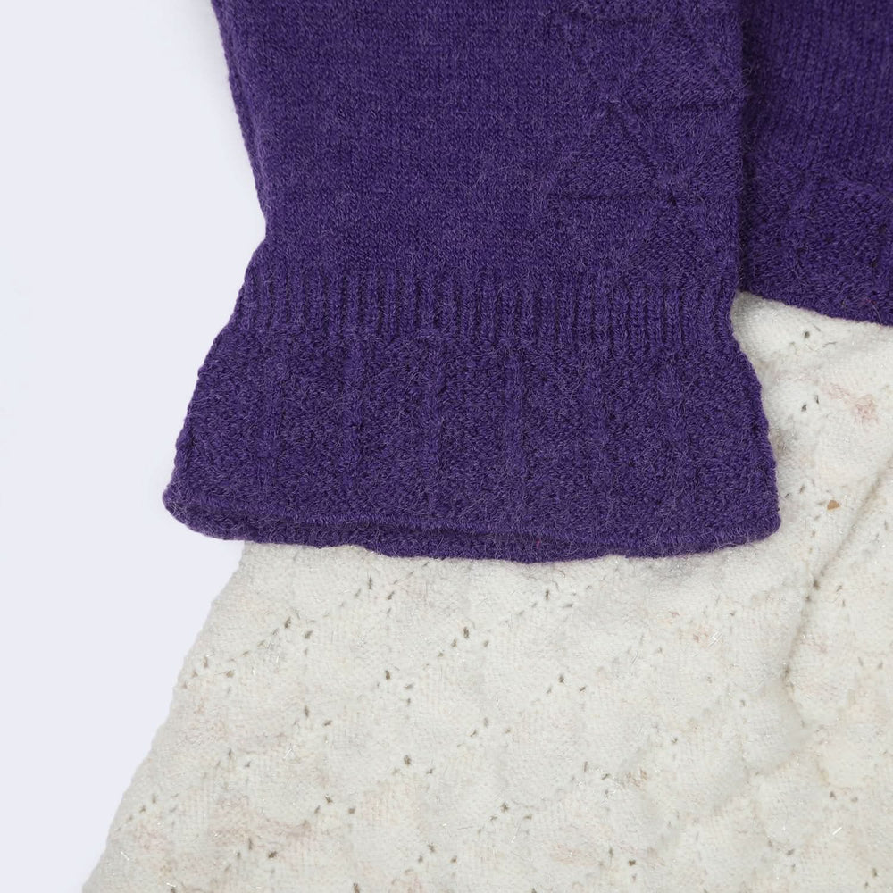 Newborn Girls Full Sleeves Sweater Suit - Plum, Newborn Girls Winterwear, Chase Value, Chase Value