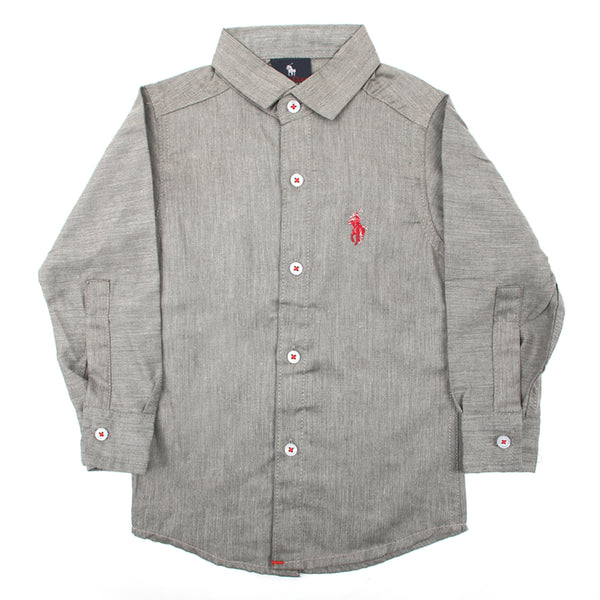 Boys Full Sleeves Shirt - Grey