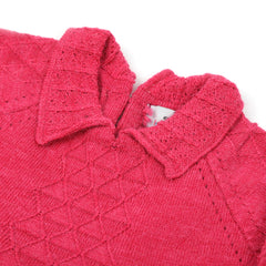 Newborn Girls Full Sleeves Sweater Suit - Pink