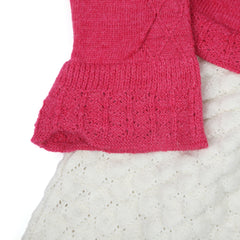 Newborn Girls Full Sleeves Sweater Suit - Pink