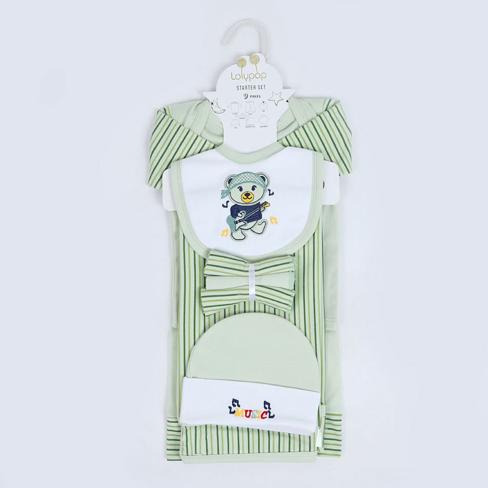 Newborn Boys Starter Gitter Set Pack of 9 - Light Green, Newborn Boys Sets & Suits, Chase Value, Chase Value