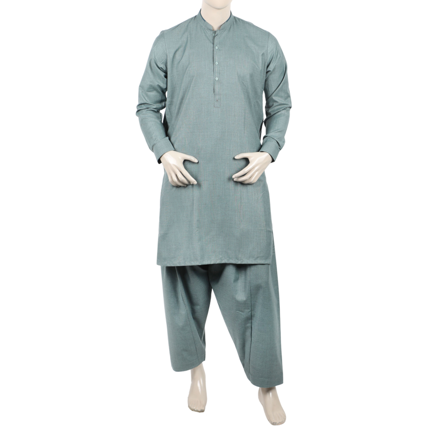 Eminent Men's Trim Fit Shalwar Suit - Light Green