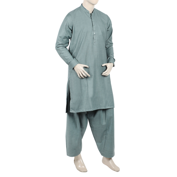 Eminent Men's Trim Fit Shalwar Suit - Light Green