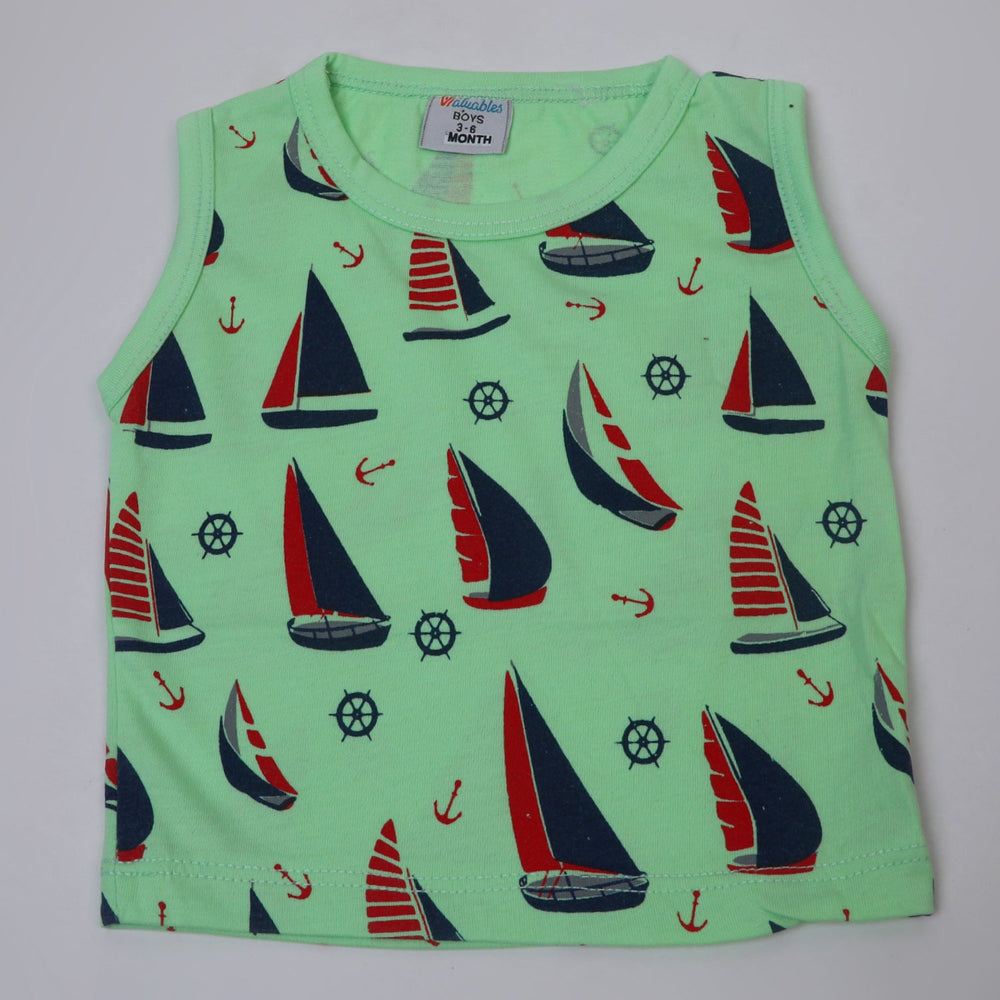 Newborn Boys Sando - Cyan, Newborn Boys Shirts & T-Shirts, Chase Value, Chase Value