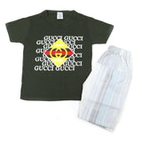 Boys Half Sleeves Short Suit - Olive Green, Boys Sets & Suits, Chase Value, Chase Value