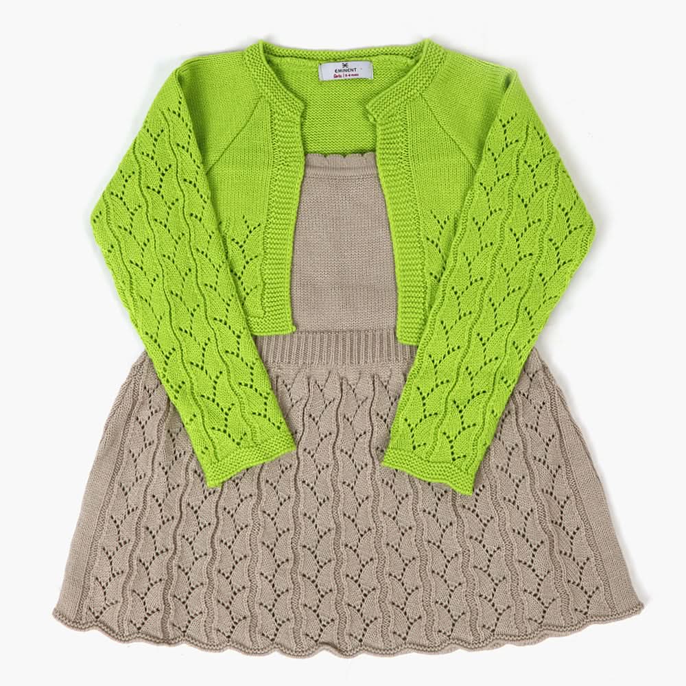Girls Sweat Frock - Green, Girls Frocks, Chase Value, Chase Value