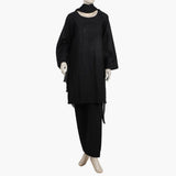Women's Embroidered 3Pcs Stitched Shalwar Suit - Black, Women Shalwar Suits, Chase Value, Chase Value