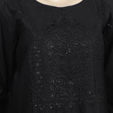 Women's Embroidered 3Pcs Stitched Shalwar Suit - Black, Women Shalwar Suits, Chase Value, Chase Value