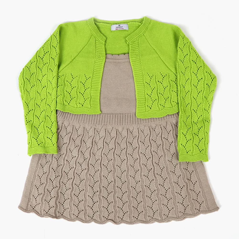 Girls Sweat Frock - Green, Girls Frocks, Chase Value, Chase Value