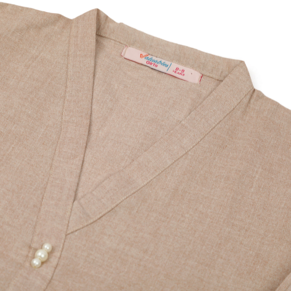 Girls Shalwar Suit - Light Brown, Girls Shalwar Kameez, Chase Value, Chase Value