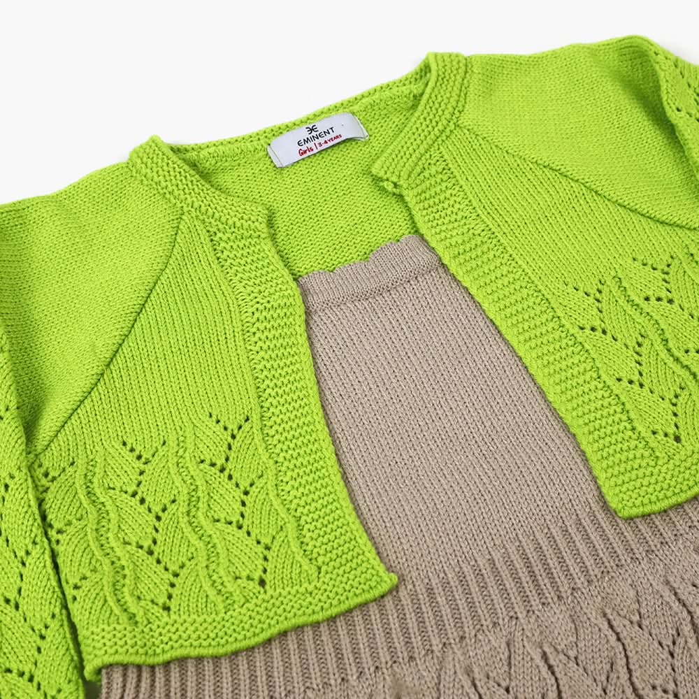 Girls Sweat Frock - Green, Girls Frocks, Chase Value, Chase Value