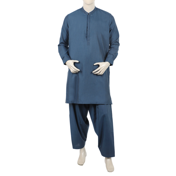 Eminent Men's Trim Fit Shalwar Suit - Denim