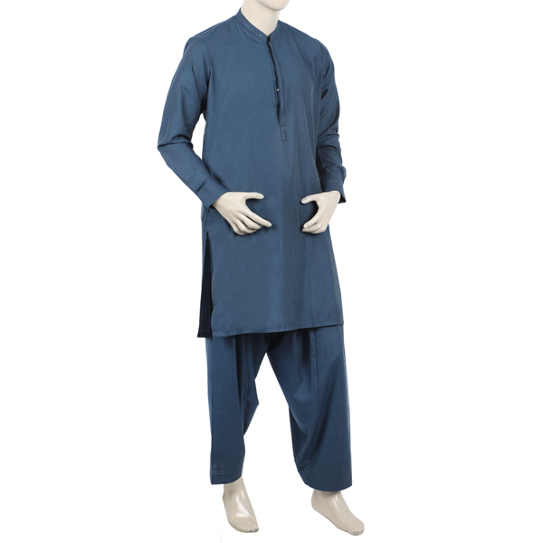 Eminent Men's Trim Fit Shalwar Suit - Denim