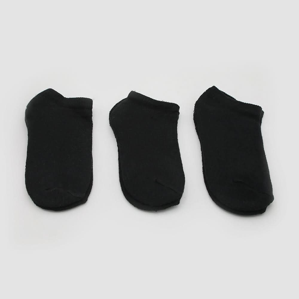 Kids Ankle Socks 3Pcs - Black, Boys Socks, Chase Value, Chase Value