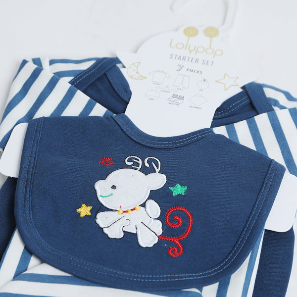 Newborn Print Starter Lining Pack of 7 - Navy Blue