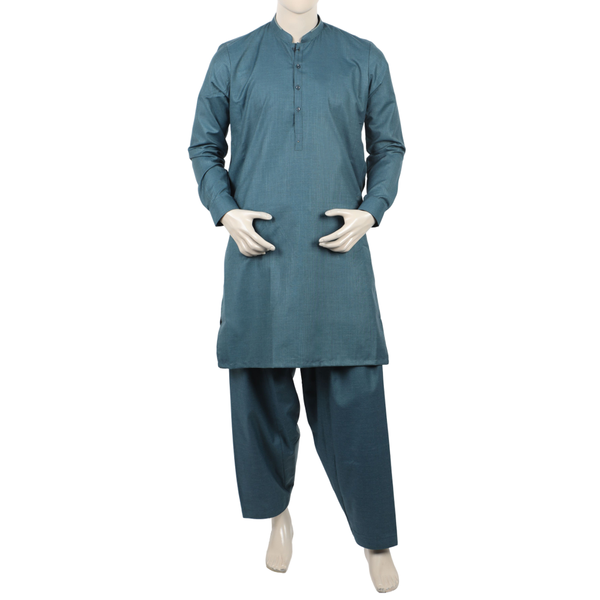 Eminent Men's Trim Fit Shalwar Suit - Emerald Green