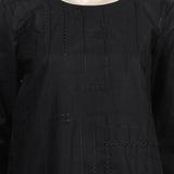 Women's Embroidered 3Pcs Stitched Shalwar Suit - Black, Women Shalwar Suits, Chase Value, Chase Value