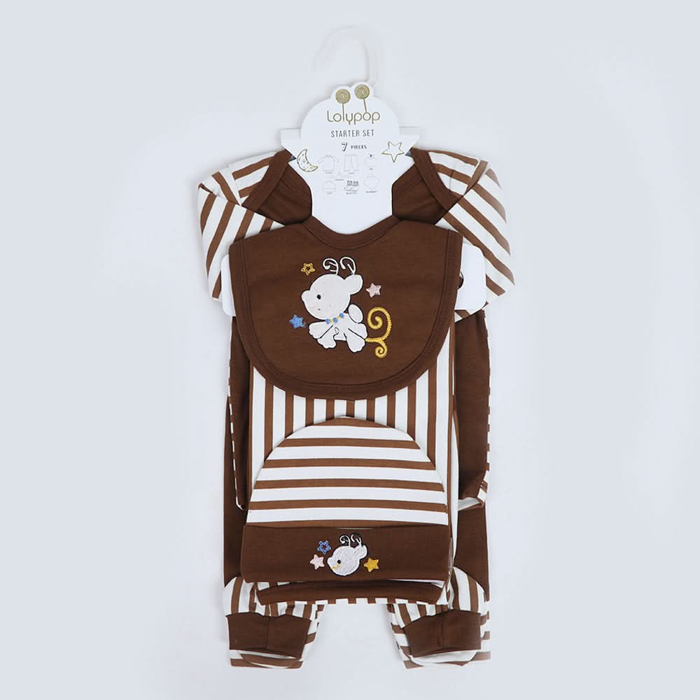 Newborn Print Starter Lining Pack of 7 - Chocolate, Girls Suits, Chase Value, Chase Value