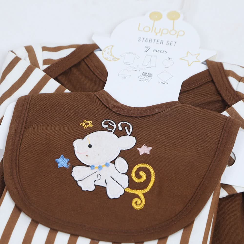 Newborn Print Starter Lining Pack of 7 - Chocolate, Girls Suits, Chase Value, Chase Value
