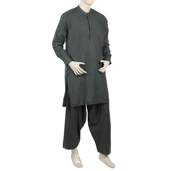 Eminent Men's Trim Fit Shalwar Suit - Green