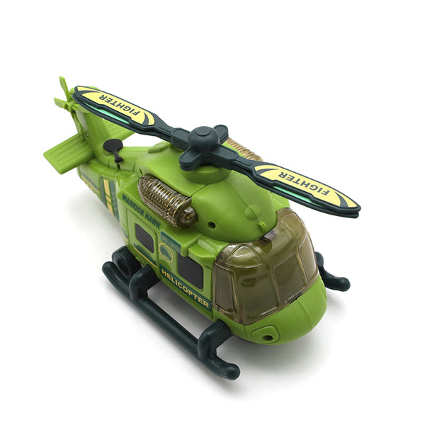 Military Helicopter Toy With Lights & Music - Green