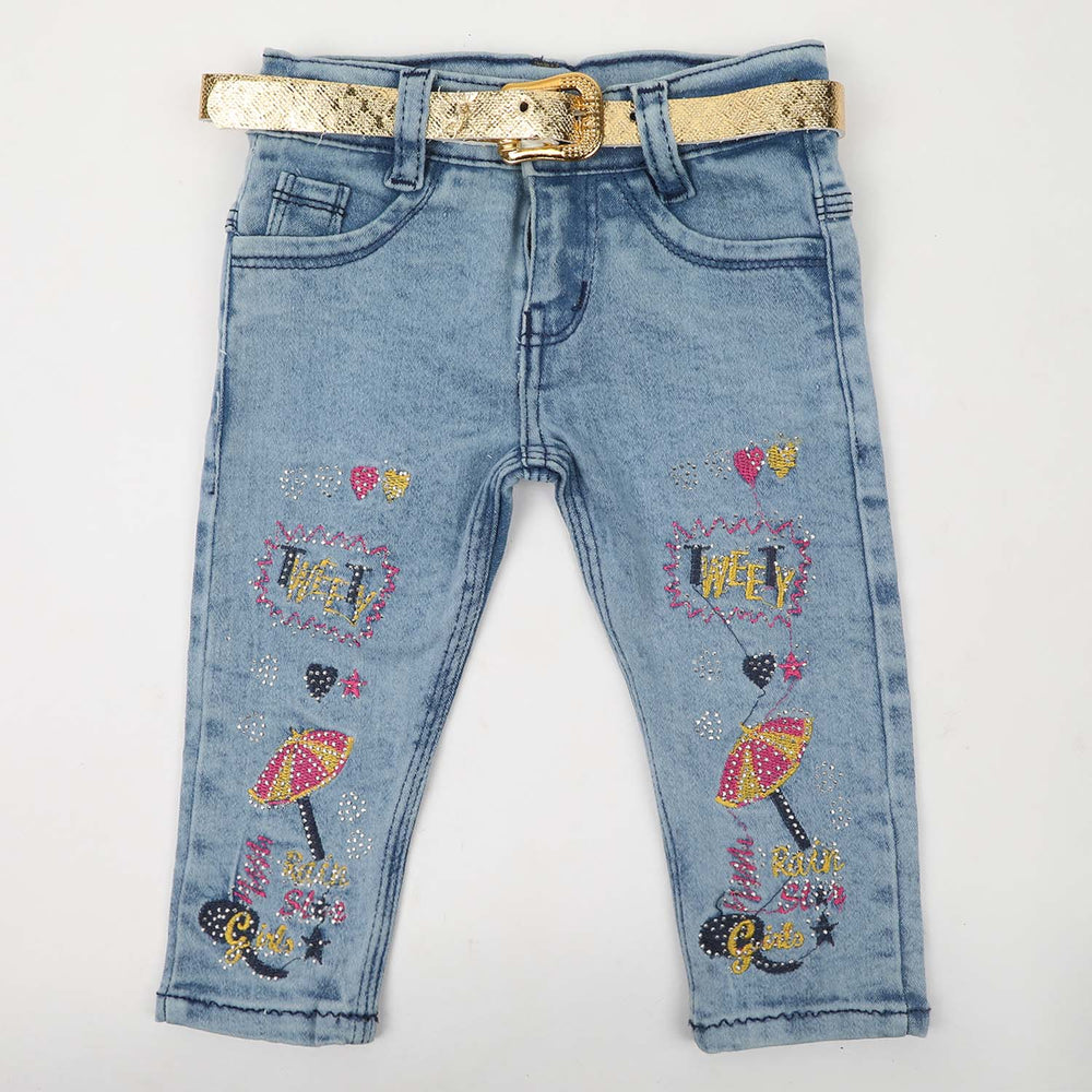Girls Denim Pant - Blue, Girls Pants & Capri, Chase Value, Chase Value