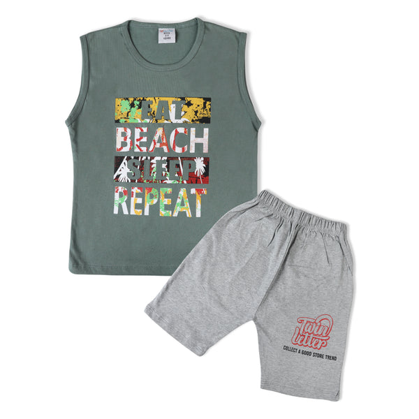 Valuable Boys Sando Suit - Green