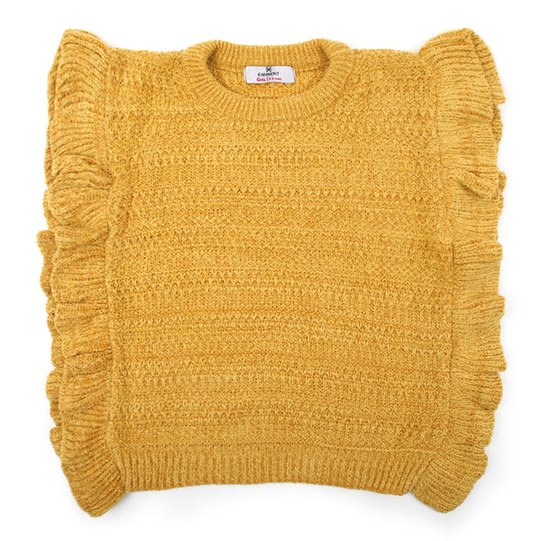 Eminent Girls Full Sleeves Sweater - Mustard