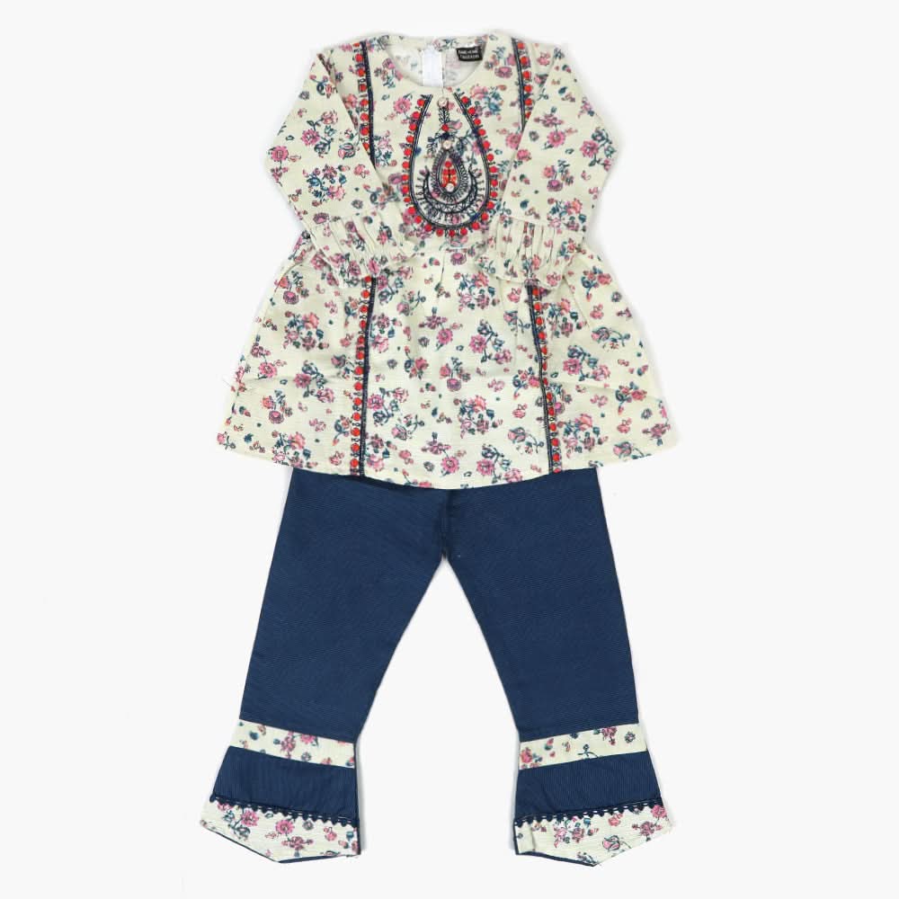 Girls Embroidered Shalwar Suit - Light Green, Girls Shalwar Kameez, Chase Value, Chase Value