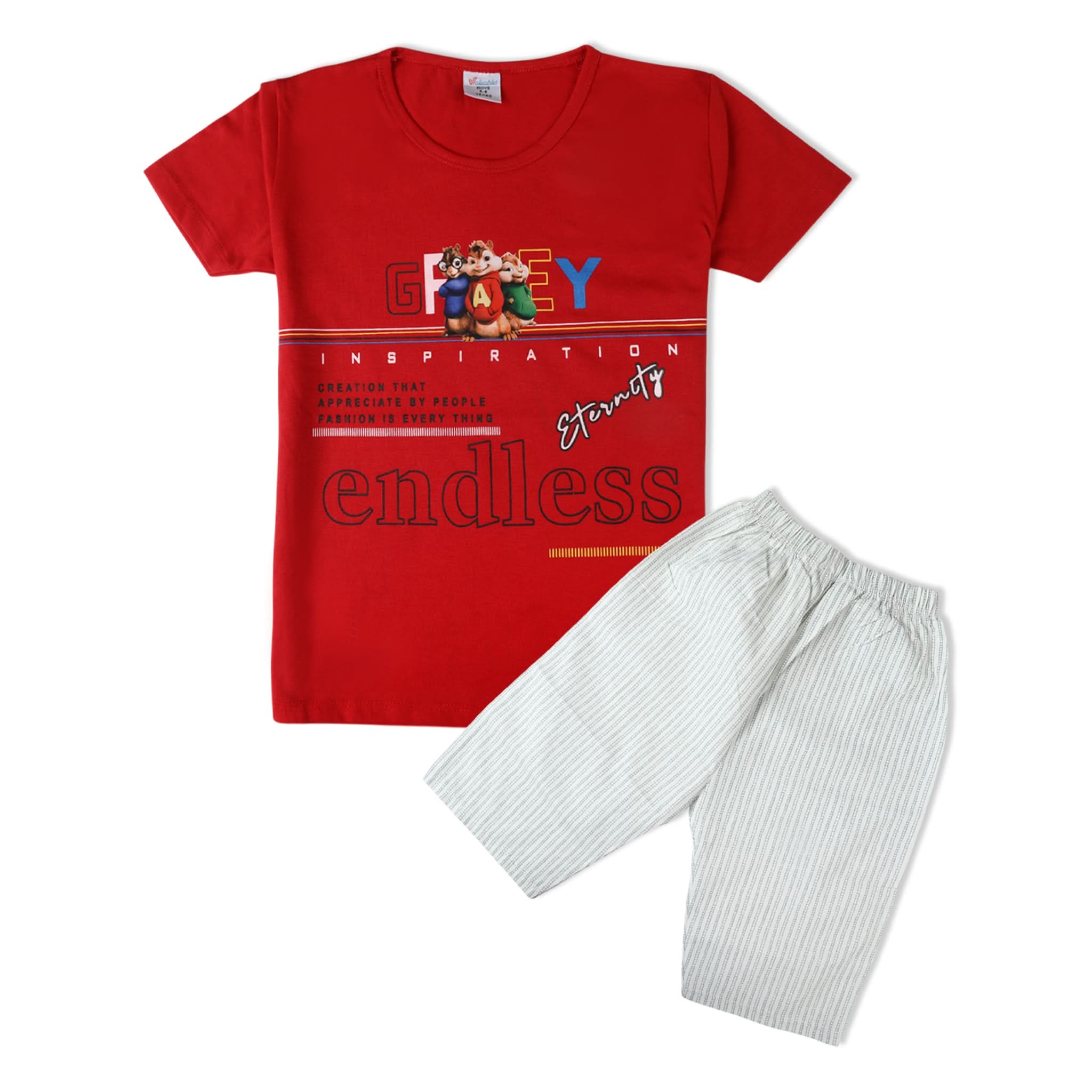 Valuable Boys Half Sleeves Short Suit - Red, Boys Sets & Suits, Chase Value, Chase Value