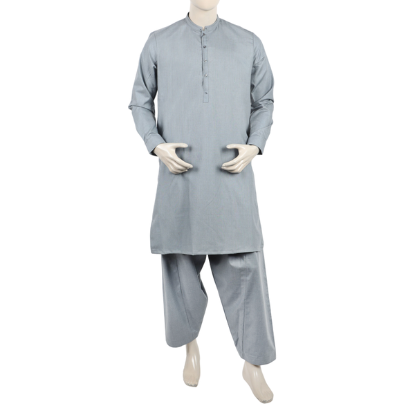 Eminent Men's Trim Fit Shalwar Suit - Denim Blue