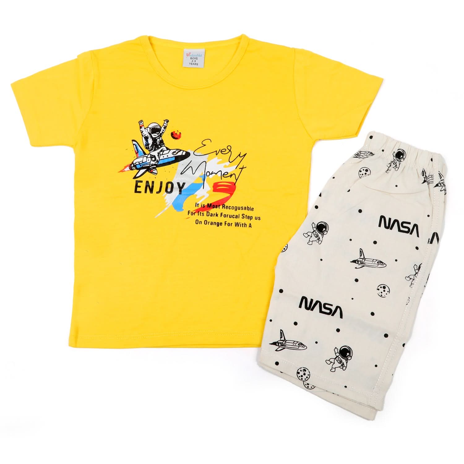 Boys Half Sleeves Short Suit - Yellow, Boys Sets & Suits, Chase Value, Chase Value