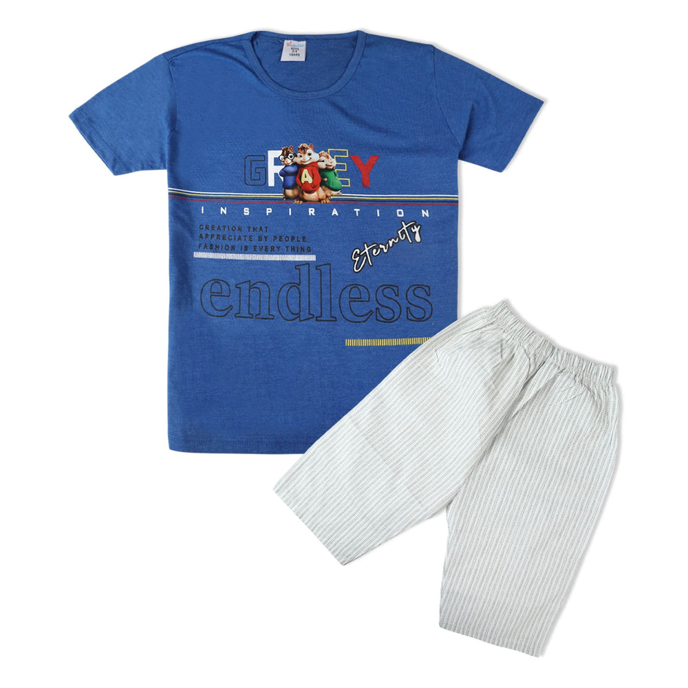 Valuable Boys Half Sleeves Short Suit - Royal Blue, Boys Sets & Suits, Chase Value, Chase Value