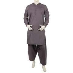 Eminent Men's Trim Fit Shalwar Suit - Plum