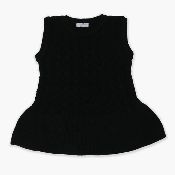 Girls Sweat Frock - Black, Girls Frocks, Chase Value, Chase Value