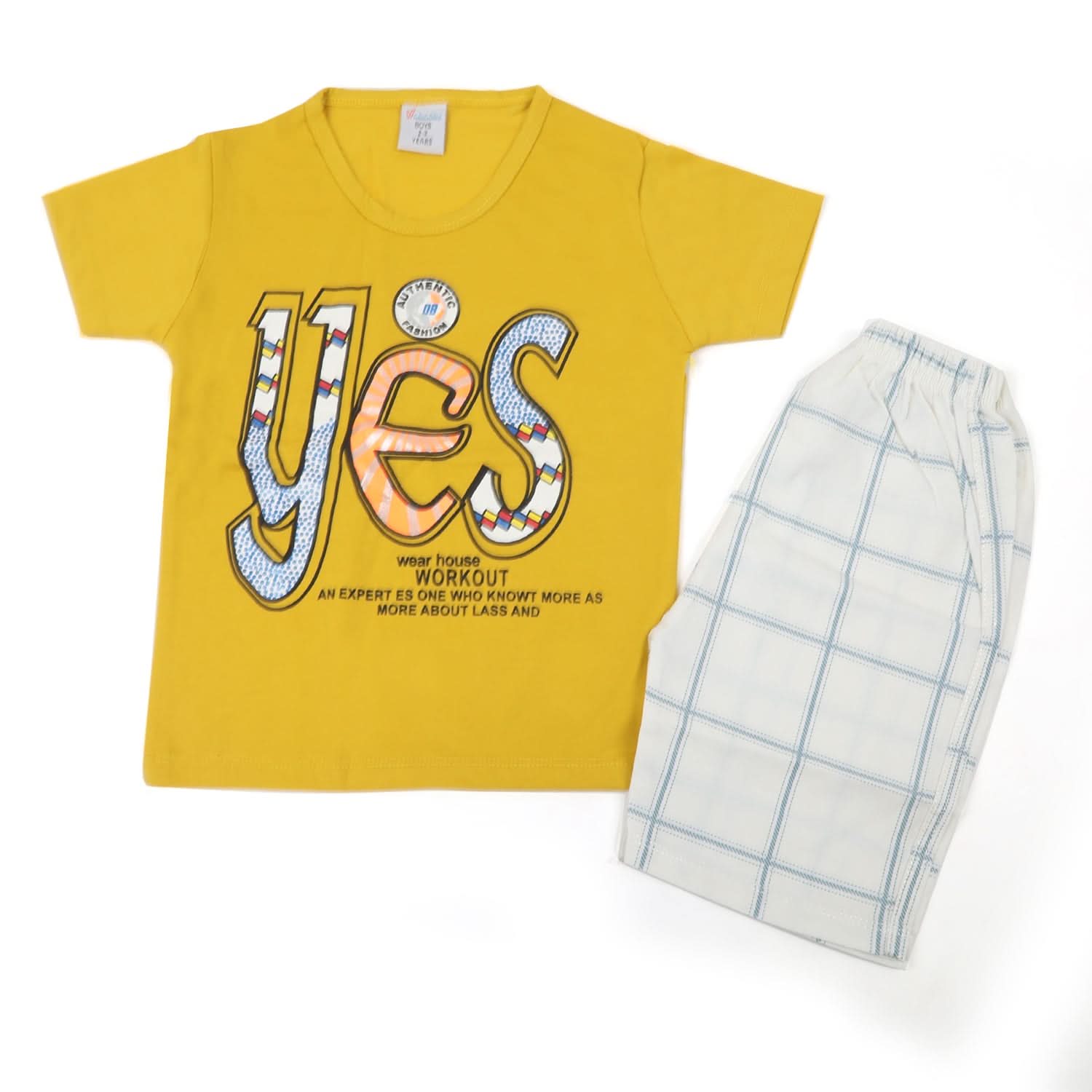 Boys Half Sleeves Short Suit - Yellow, Boys Sets & Suits, Chase Value, Chase Value