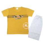 Boys Half Sleeves Short Suit - Mustard, Boys Sets & Suits, Chase Value, Chase Value