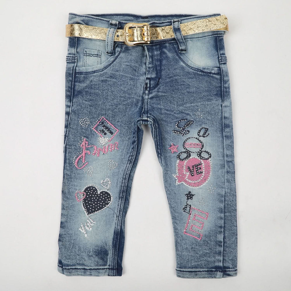 Girls Denim Pant - Blue, Girls Pants & Capri, Chase Value, Chase Value