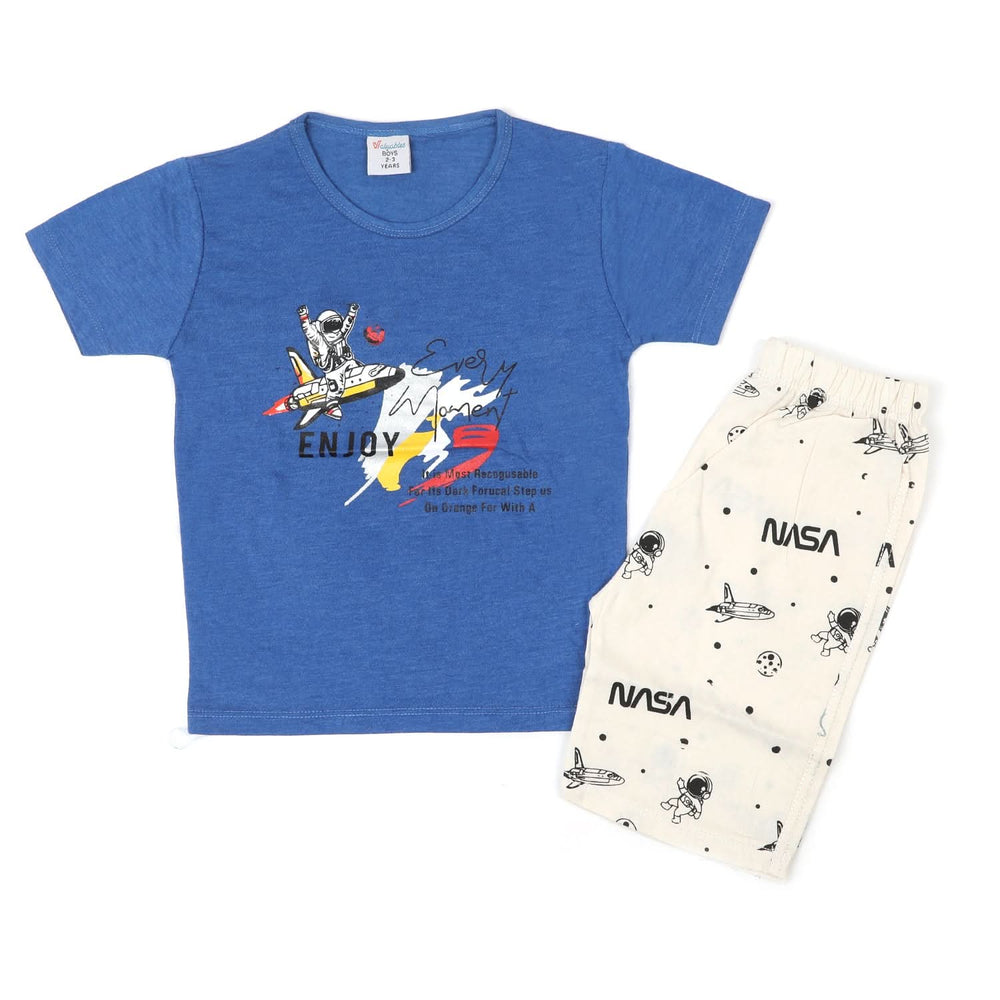 Boys Half Sleeves Short Suit - Blue, Boys Sets & Suits, Chase Value, Chase Value