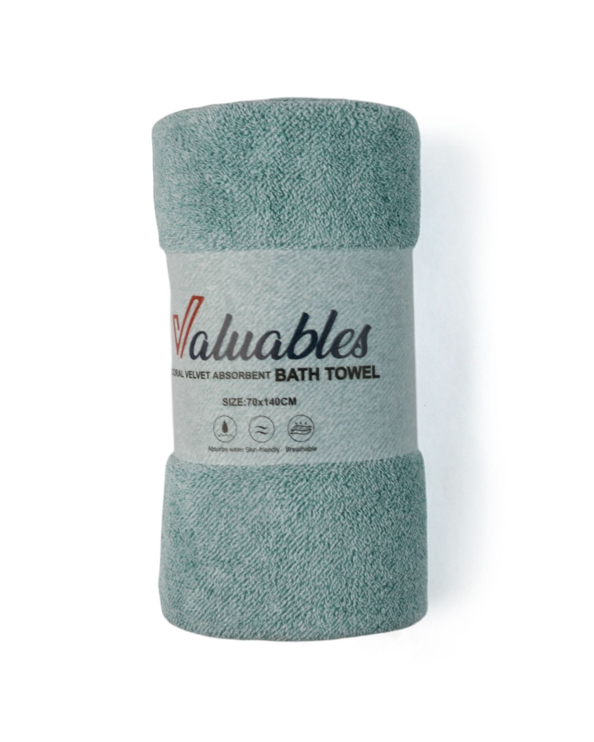 Valuables Coral Fleece Bath Towel- 70×140cm, Bath Towels, Chase Value, Chase Value