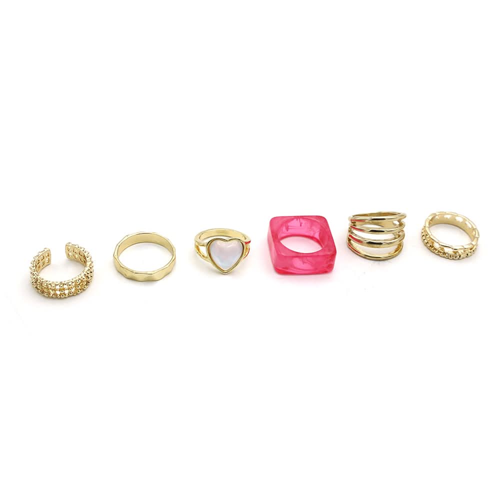 Women's 6Pcs Rings Card, Women Finger Rings, Chase Value, Chase Value