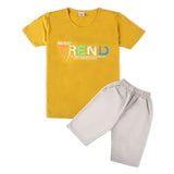 Valuable Boys Half Sleeves Short Suit - Mustard, Boys Sets & Suits, Chase Value, Chase Value