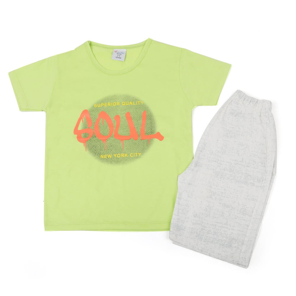 Boys Half Sleeves Short Suit - Green, Boys Sets & Suits, Chase Value, Chase Value