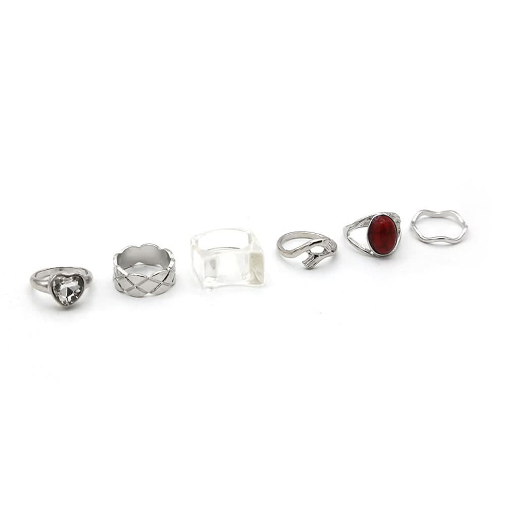 Women's 6Pcs Rings Card, Women Finger Rings, Chase Value, Chase Value