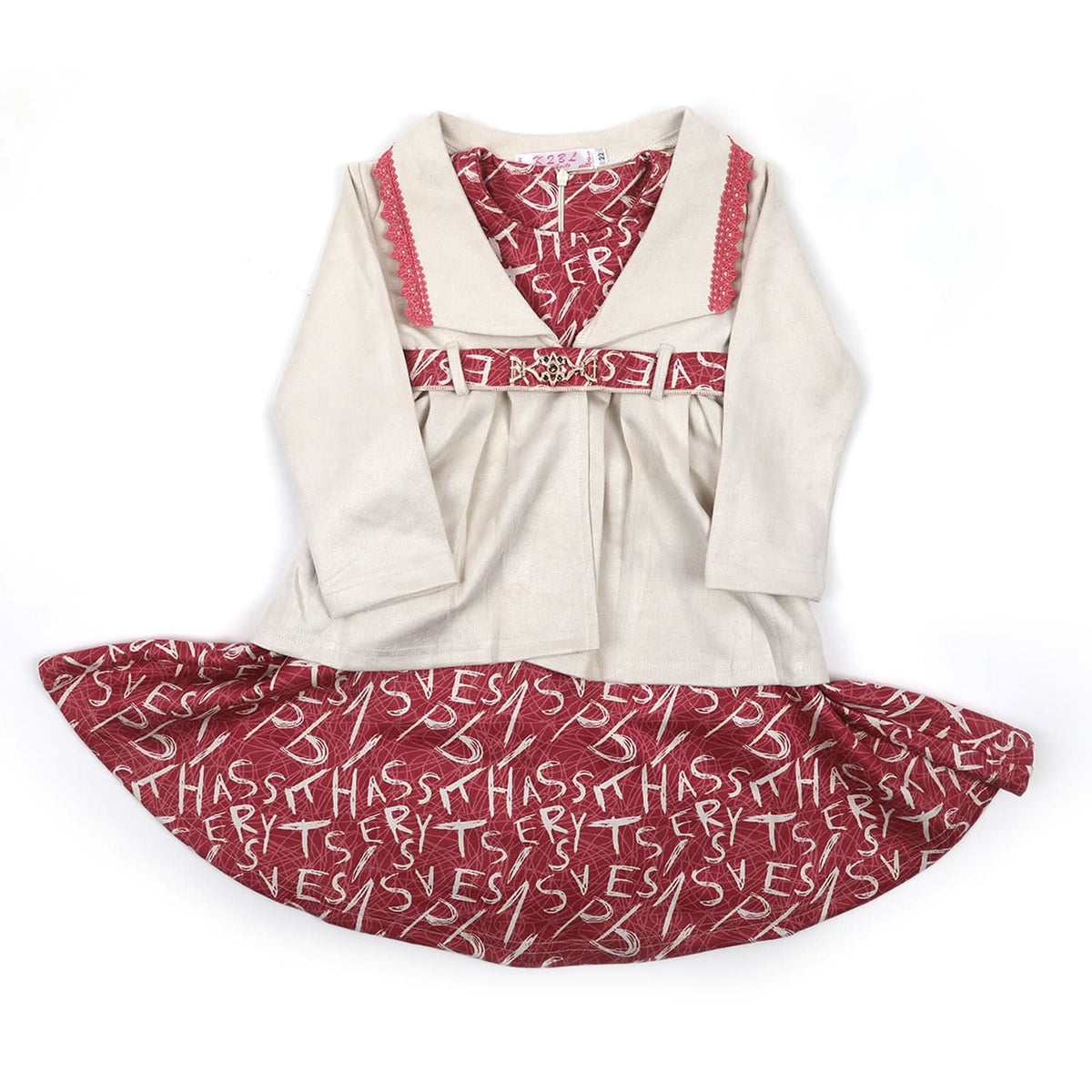 Girls Full Sleeves Frock - Pink, Girls Frocks, Chase Value, Chase Value