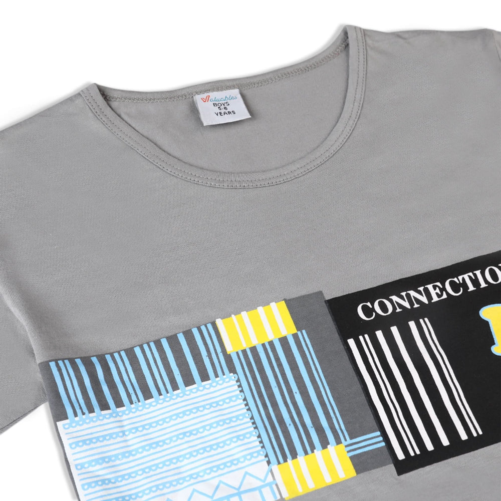 Valuable Boys Half Sleeves Short Suit - Grey, Boys Sets & Suits, Chase Value, Chase Value